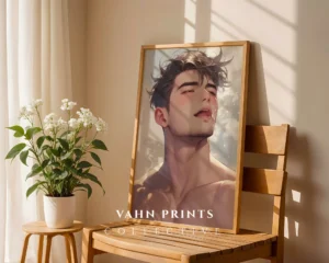 Anime Male Nude Poster Digital Modern Printable Wall Art