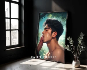 Digital Download Anime Male Nude Wall Poster Modern Art