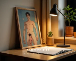 Anime Male Nude Digital Poster Printable Modern Wall Decor