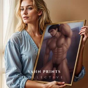 Digital Poster Nude Anime Male Printable Modern Wall Art