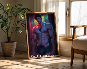 Anime Male Nude Wall Art Modern Digital Poster Printable