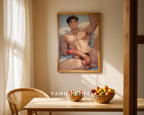 Modern Digital Poster Anime Male Nude Wall Art Printable
