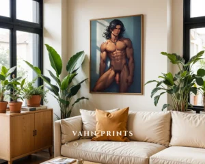 Digital Wall Art Printable Nude Male Anime Poster Modern