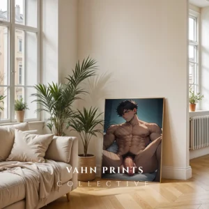 Digital Download Anime Male Nude Wall Art Printable Modern