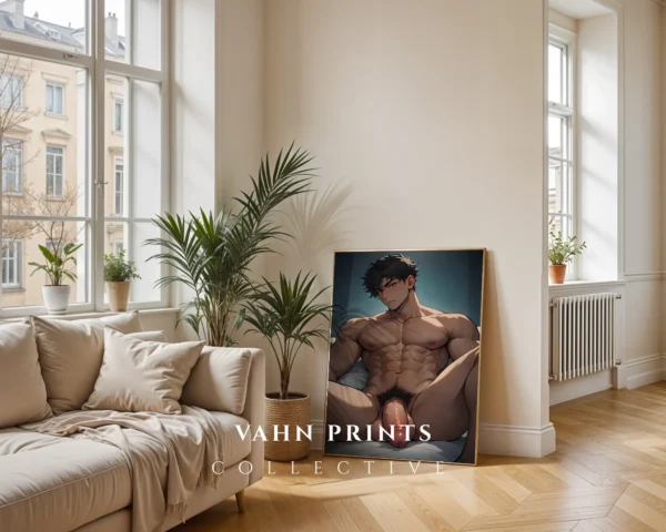 Digital Download Anime Male Nude Wall Art Printable Modern
