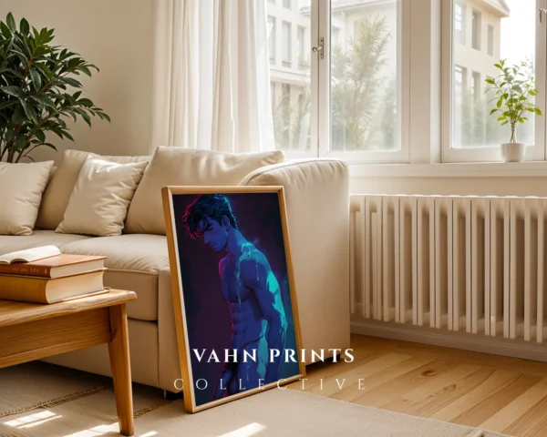 Modern Wall Art Anime Male Nude Poster Digital Printable