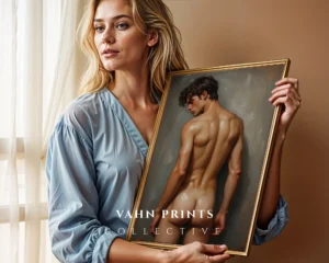 Anime Male Nude Wall Art Printable Digital Modern Poster