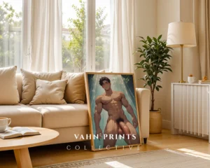 Digital Wall Art Anime Male Nude Poster Printable Modern Decor