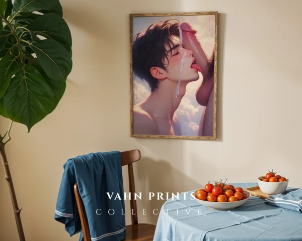 D182c_m1 Printable Anime Male Nude Wall Art Digital Modern Poster