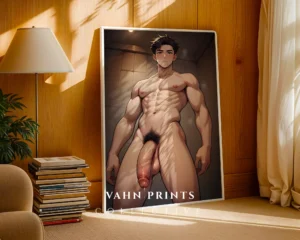 Anime Male Nude Digital Poster Modern Printable Wall Decor
