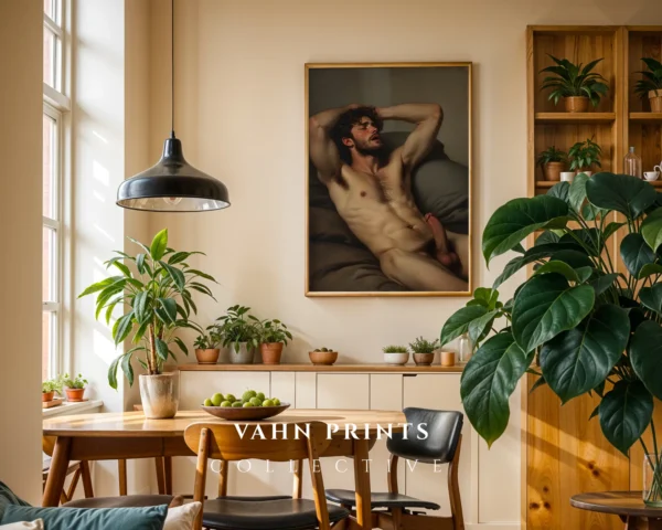 Printable Modern Wall Art Nude Anime Male Digital Poster