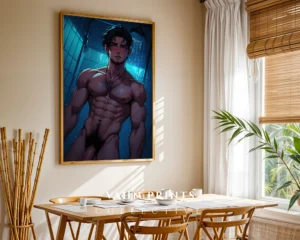 Digital Poster Anime Male Nude Wall Art Modern Printable