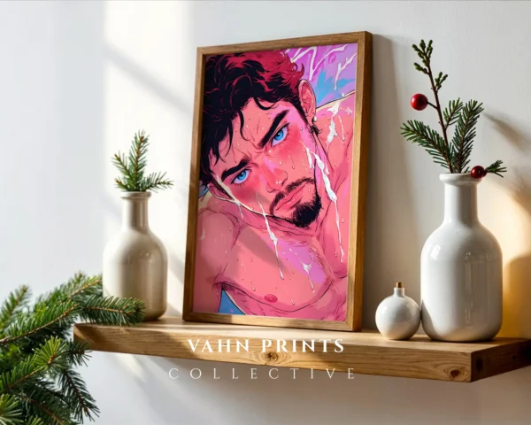 Modern Printable Poster Anime Male Nude Digital Wall Art