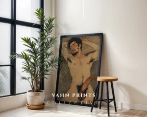 Printable Digital Wall Art Anime Male Nude Modern Poster