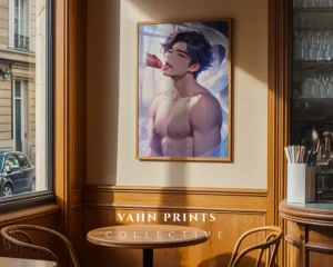 Modern Wall Art Printable Digital Anime Male Nude Poster