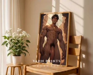 Digital Download Anime Male Nude Poster Printable Modern Decor