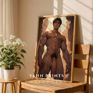 Digital Download Anime Male Nude Poster Printable Modern Decor