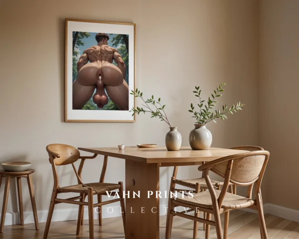 Digital Poster Anime Male Nude Modern Wall Art Printable