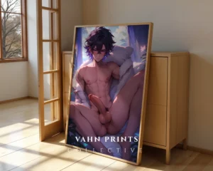 Printable Wall Art Modern Anime Male Nude Digital Poster