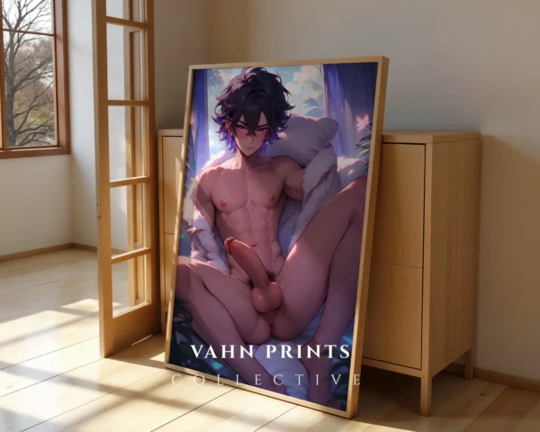 Printable Wall Art Modern Anime Male Nude Digital Poster