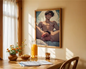 Digital Wall Art Modern Anime Male Nude Printable Poster