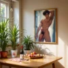 Digital Anime Male Nude Poster Printable Modern Wall Art