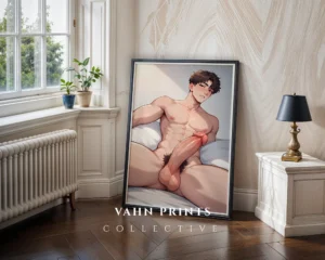 Modern Wall Art Printable Digital Anime Male Nude Poster
