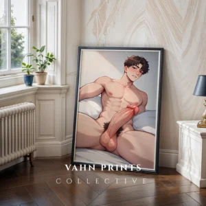 Modern Wall Art Printable Digital Anime Male Nude Poster