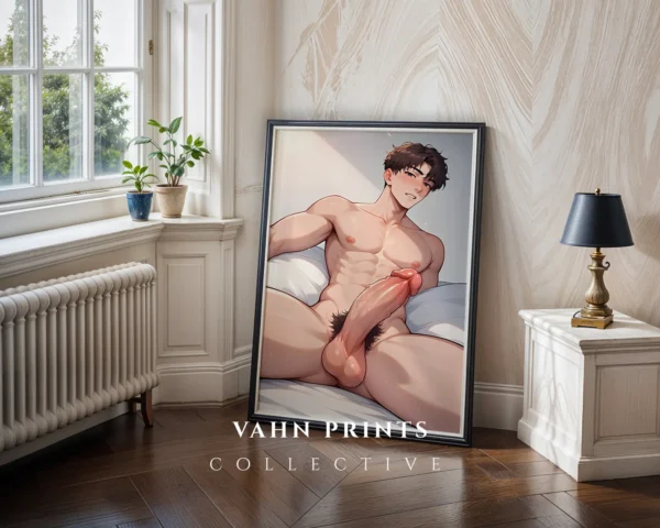 Modern Wall Art Printable Digital Anime Male Nude Poster
