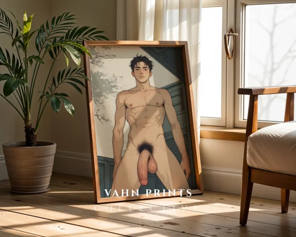 Printable Modern Poster Digital Anime Male Nude Wall Art
