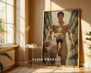 Hot Nude Male Anime Wall Art Printable Digital Poster