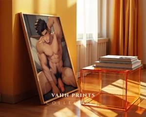 Sensual Anime Man Printable Poster Digital Wall Art