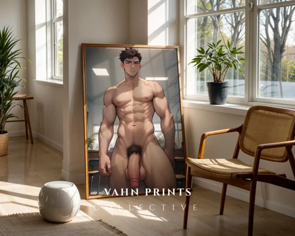 Digital Poster Nude Male Anime Hot Modern Wall Art