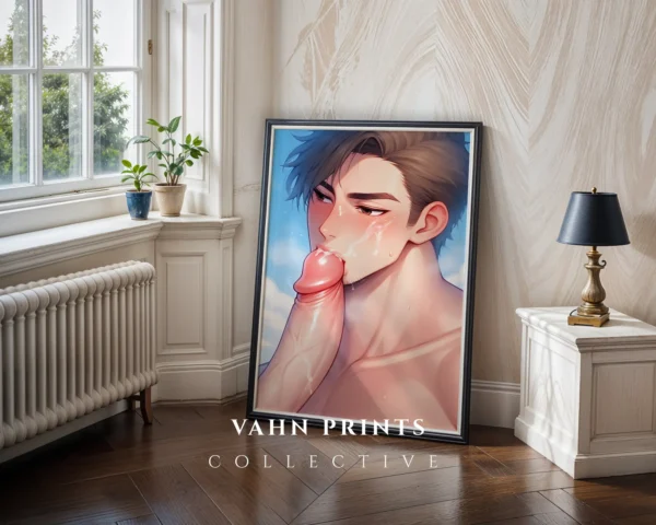 Naked Anime Male Poster Printable Digital Wall Decor
