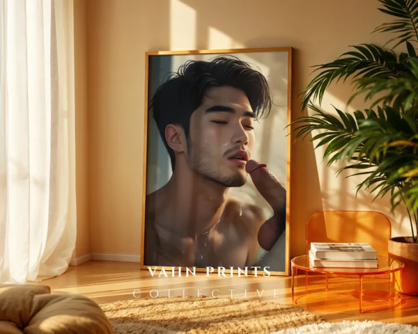 Naked Male Anime Poster Digital Download Modern Wall Art