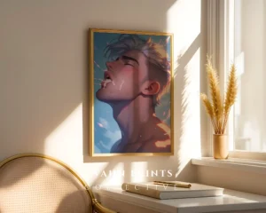 Sexy Anime Man Digital Poster Printable Modern Wall Art