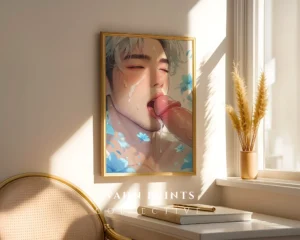 Naked Anime Man Poster Modern Digital Printable Wall Art