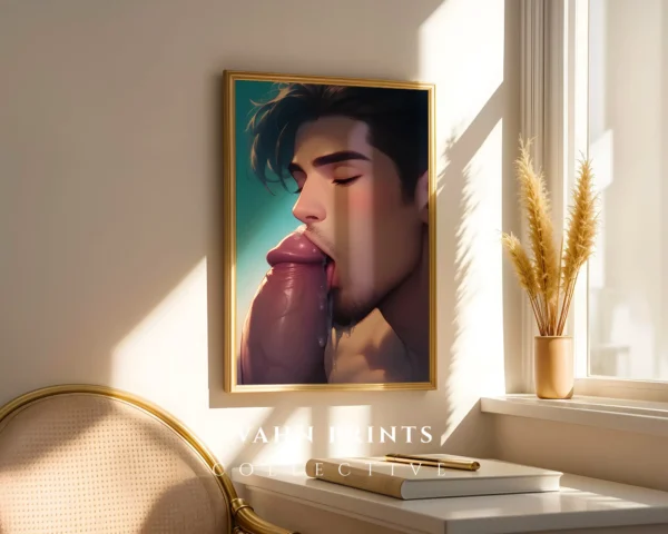 Printable Modern Wall Art Anime Guy Naked Digital Poster