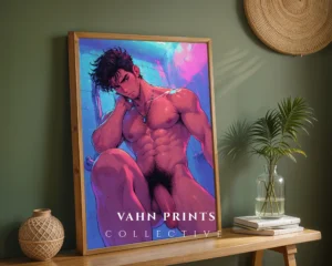 Digital Poster Nude Anime Man Hot Modern Wall Decor