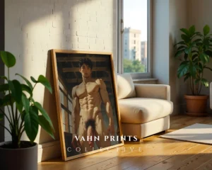 Modern Wall Art Anime Guy Poster Digital Printable Nude