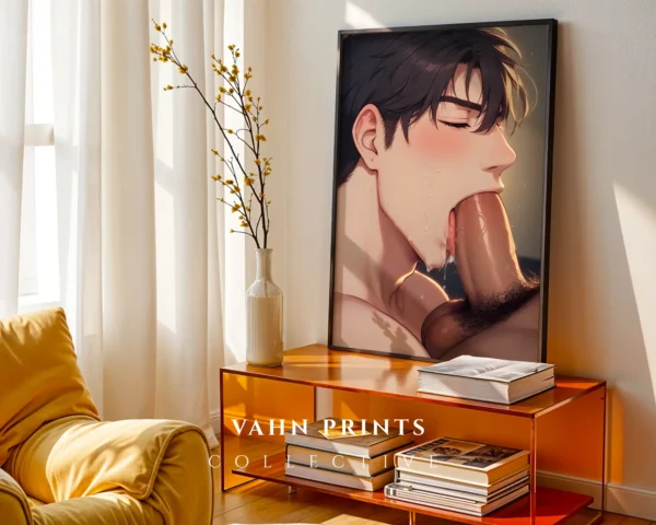Printable Digital Poster Naked Anime Male Modern Wall Art