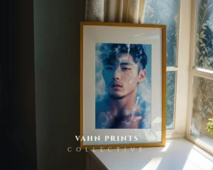 Digital Poster Modern Anime Guy Nude Printable Wall Art