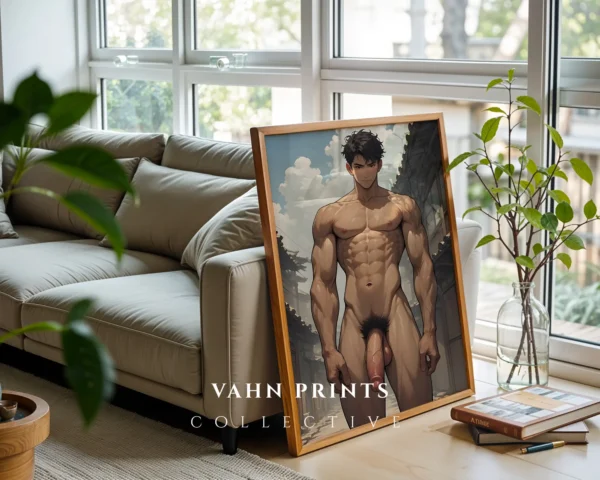 Printable Digital Poster Naked Anime Male Hot Modern Wall