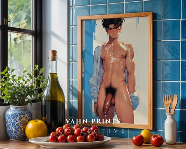 Digital Poster Anime Guy Printable Modern Hot Wall Art