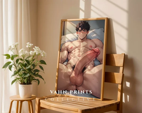 Naked Anime Male Digital Poster Printable Modern Wall Art