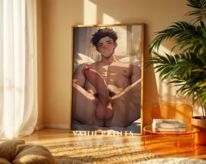 Digital Poster Naked Anime Man Modern Printable Wall Art