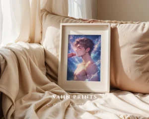 Modern Wall Art Hot Anime Guy Digital Printable Poster