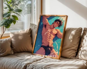 Printable Wall Art Sexy Anime Man Digital Modern Poster