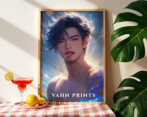 Hot Anime Guy Poster Digital Printable Modern Wall Decor
