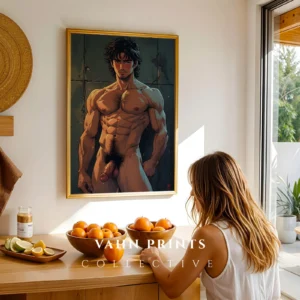 Naked Anime Man Poster Digital Printable Hot Wall Art
